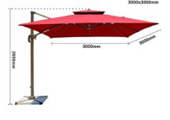Cantilever Parasol Outdoor Garden Square with Marble Base with cover and Telescopic Rod