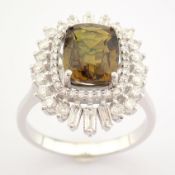 14K White Gold Baguette Diamond & Diamond Ring (Total 3.33 Ct. Stone)