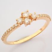 14k Rose/Pink Gold Diamond Ring (Total 0.24 Ct. Stone)