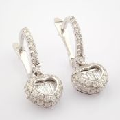 14K White Gold Diamond Earring (Total 0.59 Ct. Stone)