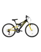 (4N) RRP £189.99. Taser Flite 18 Speed Active Suspension Mountain Bike. Black / Yellow. (No Box)
