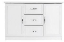 (P) RRP £209. Kingston Large 2 Door 3 Drawer Sideboard White (IX183PS). (H.76.5 x W.119 x D.39cm).