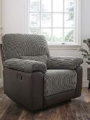 (P) RRP £299. Harlow Reclining Chair Charcoal (XO8359). Arm cushions missing.