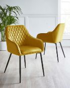 (4J) RRP £175. Morgan Pair Arm Chairs – Ochre Black (ZU20). New Item