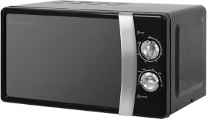 (5D) Lot RRP £139.98. 2x Russell Hobbs 17L Colours Manual Microwave RRP £69.99 Each. (1x Black, 1x