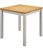 (P) RRP £89.00. Oakham Two Tone Square Dining Table Oak / Grey (EH597). 2 Boxes In Lot.