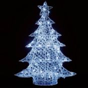 (4P) 3x Items. 1x 1M Twinkling Christmas Tree. RRP £80. (ZM0615). 1x LED Reindeer & Sleigh (LED Re