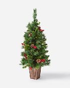 (4P) 3x Items. 1x Artificial Tall Tree In Pot RRP £65 (UD080). 2x Mixed Artificial Christmas Tree S