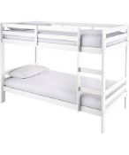 (P) RRP £189.00. Munich Pine Bunk Bed White (DR187). 2 Boxes In Lot.