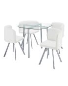 (4G) Lot RRP £280. 4x Reese Hideaway Spacesaving Chairs White RRP £70 Each. (ZU209PS). H.80 x W.75