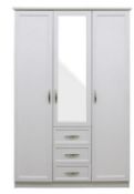 (P) RRP £369. Kingston 3 Door 3 Drawer Wardrobe White Oak (JG420PS). (H.192 x W.119 x D.57.5cm). D
