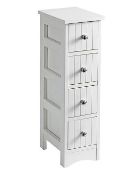 (4O) 2x Items. 1x New England 4 Drawer Unit Grey RRP £35 (QN8564). 1x Langley 2 Door 1 Drawer Stora