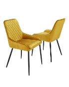 (4H) 1x Mustard / Gold Diamond Pattern Fabric Chair