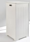 (5E) 132 3x Items. 1x Wide Trellis Grey (FW2826/01). 1x New England Slimline Laundry Hamper White R