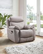 (P) RRP £959 (When Complete). Marley Leather Recliner Chair Grey (IX299PS). H.100 x W.104 x D.93cm