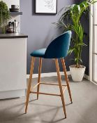 (4I) RRP £65. Klara Bar Stool - Blue (YL137) . New Item