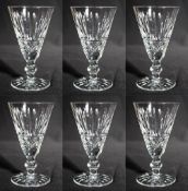 Set of 6 Vintage Waterford Cut Crystal Knopped Sherry Glasses