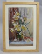 Watercolour & Gouache Still Life of Daffodils Framed ESK