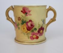 Edwardian Royal Worcester Small Two Handled Blush Cup