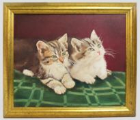 Kittens Painting Oil on Board