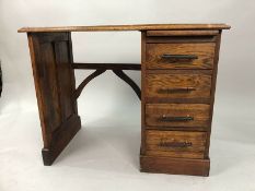 Late Victorian Oak School Desk