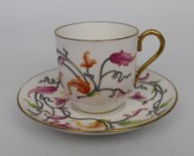 Royal Worcester Connoisseur Collection Tea Cup & Saucer Persian Flowers