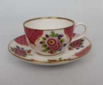 Royal Worcester Connoisseur Collection Tea Cup & Saucer Worcester Flowers