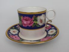 Royal Worcester Connoisseur Collection Tea Cup & Saucer Chamberlain Roses