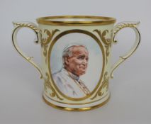 Royal Worcester Two Handled Pope John Paul loving Cup