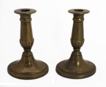 Pair of Heavy Bronze Candlesticks