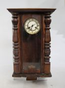 Antique Enamel Dial Mahogany Regulator Wall Clock