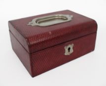 Edwardian Red Moroccan Leather Jewellery Case