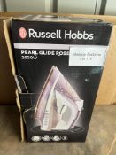 Russell Hobbs Pearl Glide Steam Iron with Pearl Infused Ceramic Soleplate. RRP £25.00 - Grade U