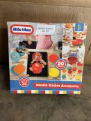 Little Tikes Wooden 20 Piece Pots & Pans Set. RRP £22.00 - Grade U