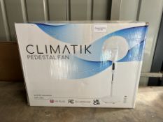 Climatik 16-Inch Pedestal Fan with Remote Control and LED Display. RRP £59.99 - Grade U