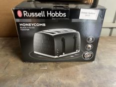 Russell Hobbs 26071 4 Slice Toaster - Contemporary Honeycomb Design. RRP £54.99 - GRADE U