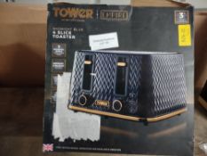 Tower T20061BLK Empire 4-Slice Toaster. RRP £49.99 - GRADE U