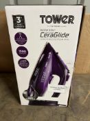 Tower T22008 CeraGlide Cordless Steam Iron. RRP £30 - Grade U