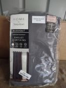 Blackout Plain Eyelet Curtains. RRP £20.00 - GRADE U