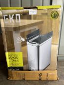 EKO Recycle Phantom Sensor Bin 2x20L, Metal, Matt S/S, 27 x 46 x 65.5 cm. RRP £109.99 - GRADE U