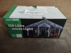 120 led icicle lights - 14.76 ft. RRP £24.99 - GRADE U