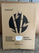 Bamboo Cutlery Tray Organiser, Expandable. RRP £29.99 - GRADE U