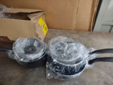 HOME PAN SET, 4 PANS AND 2 LIDS. RRP £25- Grade U