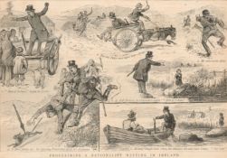 Nationalist Meeting West Of Ireland 1887 Antique Newspaper