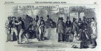 Irish Famine The Priest Blessings Emigrants Arrival At Cork 1851.