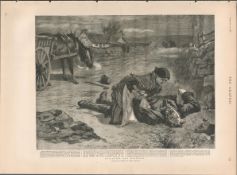 Boycotted & Murdered In Co Kerry 1888 Antique Single Print