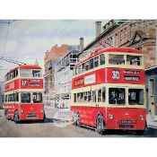 Reproduction Large Trams & Buses Metal Sign 