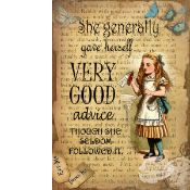 Alice In Wonderland Large Metal Sign 