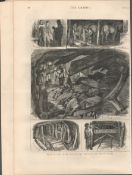 South Wales Lock-Out Down A Mine 1875 Antique Newspaper