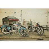 BSA M20 and BSA A10 Motorbike Metal Wall Art